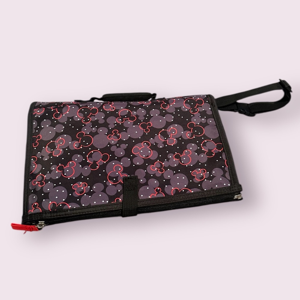 Disney Baby Love Mickey Mouse Black and Red Travel Diaper Mat With Storage - Picture 7 of 8